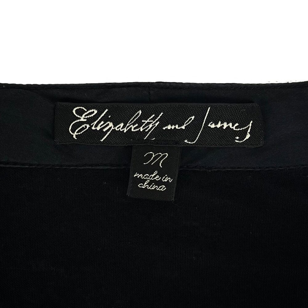 Elizabeth & James 100% Silk Cardigan Black Lagenlook Pintuck Flowy Top Womens M - Picture 4 of 5
